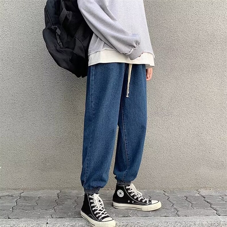 春秋束脚牛仔裤男薄款直筒宽松潮流修身小脚九分裤子NK690-特P30，男装牛仔裤，星座302B