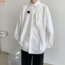 春季痞帅ins休闲衬衣设计感小众港风宽松衬衫男外套W6944-P35，男装衬衫，星座512-2