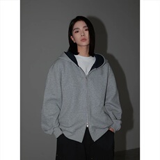 A99-特P55网图白白不拜拜同款连帽拼色拉链外套男女开衫卫衣，女装短外套，电商B369（原A024）