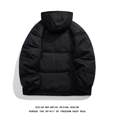 白鸭绒白底22冬季新款字母印花加厚连帽羽绒服YR176P195控258，男装羽绒服，电商A247-1