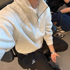 纯色立领卫衣男女2024秋季新款百搭休闲运动情侣开衫外套，男装夹克，星座506A