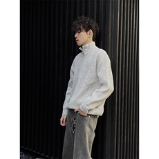 灰色立领开衫毛衣男款冬季Y1009P50，男装针织衫/毛衣，星座1116-2