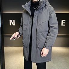 标50绒中长款男士羽绒服冬季2025新款连帽外套A313-9999-P275，男装羽绒服，电商A313