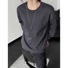 麻灰2026春新男女同款华棉光板纯色圆领卫衣A158-WY25-P22，男装卫衣，电商A158