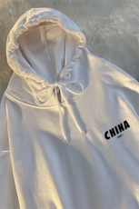 WY2248-P35加绒款-P40纯棉连帽卫衣男大码运动帽衫宽松薄外套男，男装卫衣，电商A040
