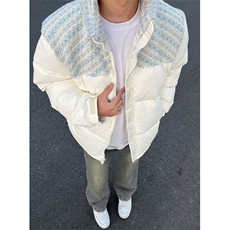 网图有货小香风拼接棉服外套男宽松加厚休闲立领棉衣A149-P98，男装棉衣，星座1505
