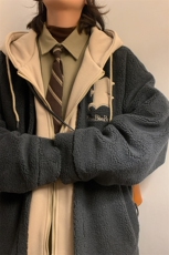 冬装假两件羊羔毛棉衣加厚棉服绣花外套A071-099-P125，男装棉衣，电商A071