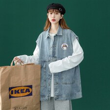 ！2022春季新品韩版宽松牛仔马甲情侣外套背心NK06P55控78，男装背心/马甲，A247A