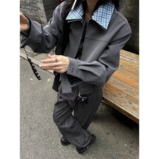 潮流文艺日系原宿新款可拆卸双领夹克休闲外套时尚气质百搭ins，男装夹克，星座506A