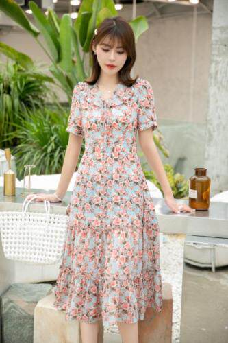现货夏季碎花连衣裙，女装连衣裙，爽靓爽