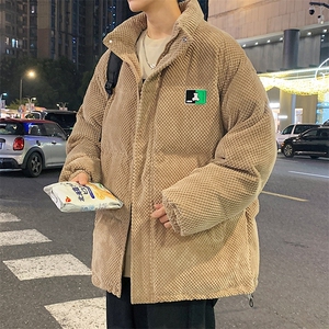 特批P100无差价冬新纹理感雪尼尔棉衣男士欧棉绒大码保暖棉衣M95图片