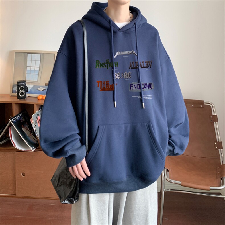 ！连帽圆领卫衣男装港风帽衫男LM163-P35,男装卫衣,电商B367
