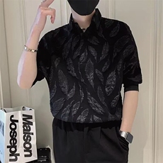 衬衫方领潮流新款日系百搭ins女气质简约时尚原宿五分袖流行文，男装T恤，星座218-1（原230）