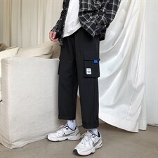 港风九分裤子男潮流宽松运动休闲裤直筒工装裤5106-特批30,男装休闲裤,星座718-1