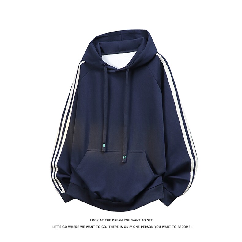 潮流休闲三条杠大码纯色休闲运动连帽卫衣内搭W4604-P50【特价】,男装卫衣,电商A007
