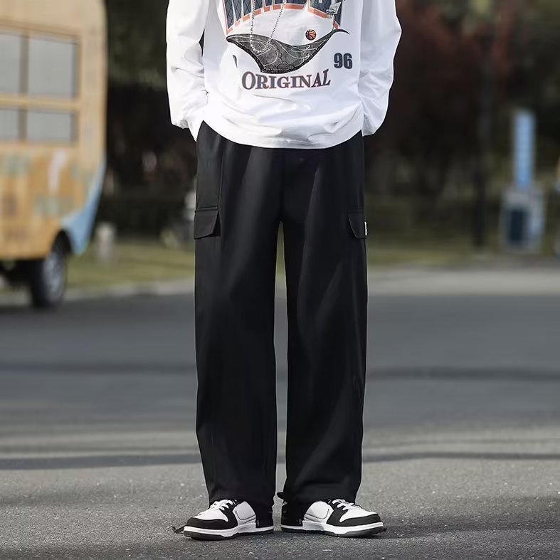 潮复古潮流街头工装裤夏季休闲bf男宽松阔腿束脚裤K3984-P34,男装休闲裤,星座512-2