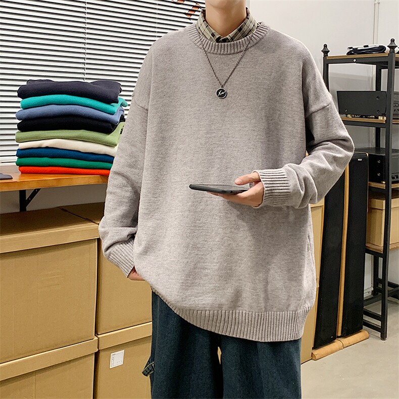 主推现货毛衣男圆领纯色休闲量大有差价A161-2-M001-P35图片