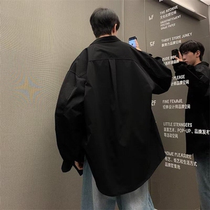 2025文艺立领时尚衬衫纯色潮长袖男衬衫 C003图片