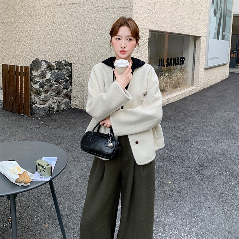 大货已出新款5035两件套双面羊毛外套2c280-P245-K358,女装短外套,2C280