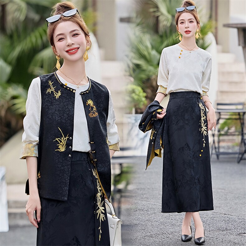 芷墨春夏新款复古设计感新中式马甲上衣显高显瘦通勤百搭外套女,女装马甲,芷墨服饰