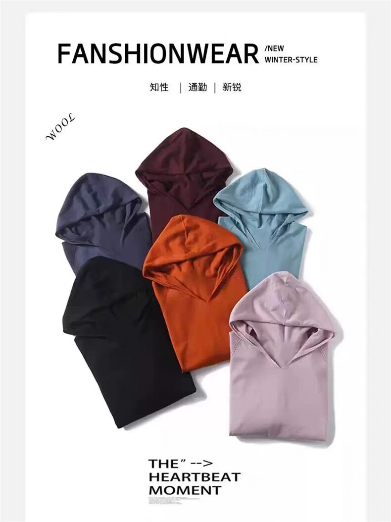 精纺602羊毛16针一线可机洗帽衫,针织衫/毛衣,杭跃羊绒