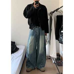 春季美式ins高街hiphop水洗弯刀牛仔裤货号K25128PP60图片