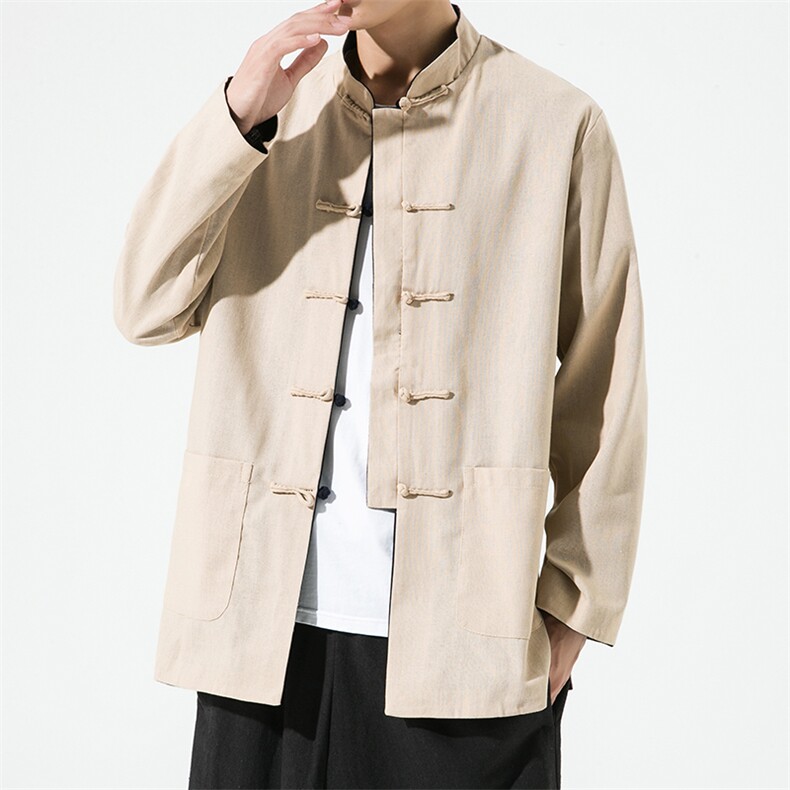 22973^克复古上衣服风盘扣唐装改良汉服宽松居士服禅服茶服,男装夹克,钱塘777(原3023)