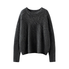 2025年秋季时尚百搭休闲花纱圆领加厚，女装羊绒衫，戎叶云台