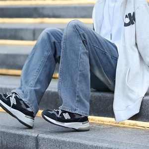 牛仔裤男秋季潮大码休闲裤子高街N8087P45图片