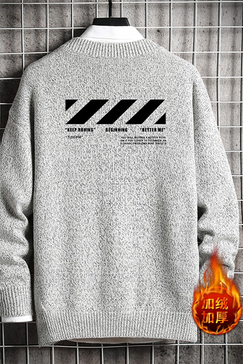M19128-P45加绒款-P65加厚加绒毛衣男大码毛线衣男针织衫男线衫,男装针织衫/毛衣,电商A040A