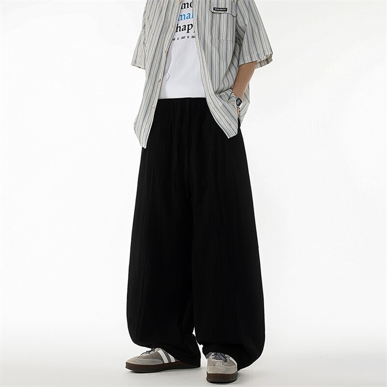 8XL-M亚麻弯刀裤直筒阔腿裤子男夏季宽松大码运动灯笼裤KZ068P60,男装休闲裤,电商B312