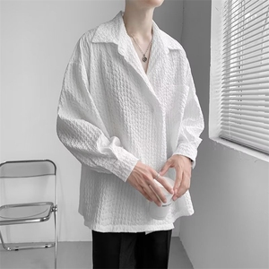 衬衫长袖男ins潮牌设计感小众衬衣痞帅港风外套帅气上衣CS768-P35图片