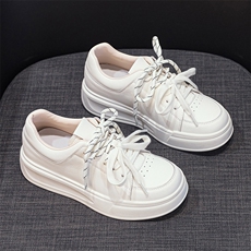 厚底真皮小白鞋女2024春秋季新款运动休闲板鞋懒人鞋复古女鞋潮鞋，女鞋休闲鞋，电商A223