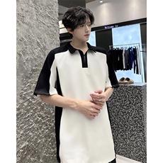 得物抖音高品二开240克纯棉美式高街痞帅POLO翻领潮牌短袖T恤，男装T恤，电商A486