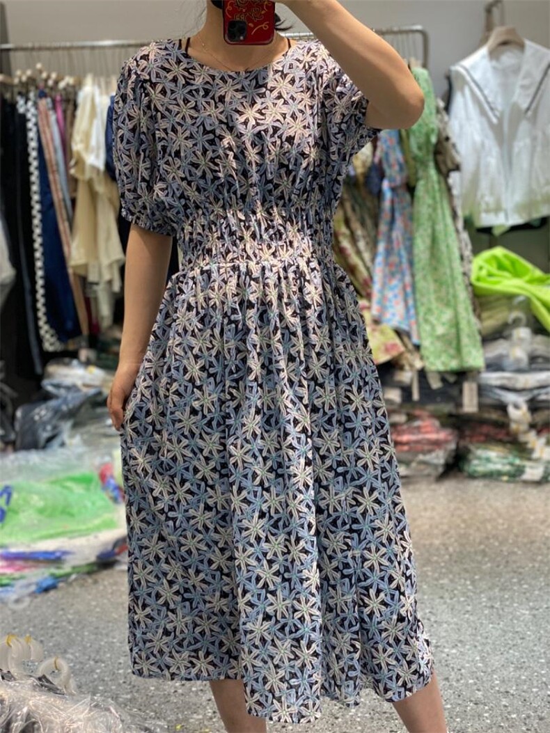 夏季新款小清新长款连衣裙,女装连衣裙,L·H·X
