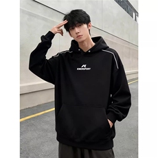美式重磅卫衣男款加厚秋冬季美式潮牌字母刺绣外套连帽LW155-P45，女装短外套，星座1008
