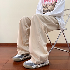 工装裤2024秋季高街ins潮牌休闲裤男款宽松阔腿直筒裤K7412-P38，男装休闲裤，星座512-3