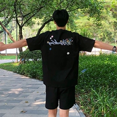 万针全刺绣工艺抖音得物高品质260克重磅纯棉双纱美式高街短袖T恤，男装T恤，电商A486-1