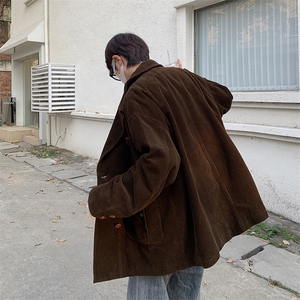 XZ213-19XZ07-P108控128 港风大码oversize灯芯绒多口袋痞帅西服图片
