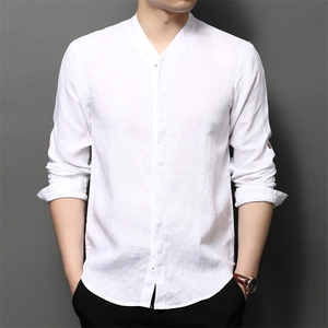 F83165精品亚麻男士衬衫主推实体品质图片
