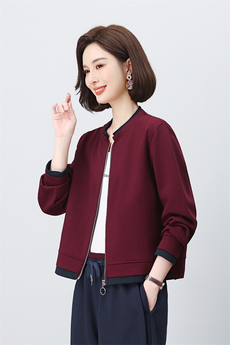 原创设计假两件开衫卫衣小衫2025秋春新款上衣长袖女拼色拼接外套,女装短外套,璐依舞