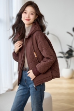 现货2024新款美拉德冬季夹棉外套小棉袄，女装棉衣/棉服，深水步