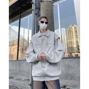 F169-P58 春季新款潮牌ins飞行员夹克美式高街翻领工装外套男现货图片