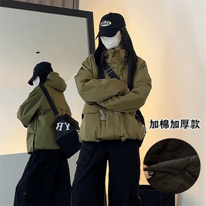 现货5W件冬季三防美式boxy解构连帽雪山冲锋衣棉衣男女棉服厚外套图片