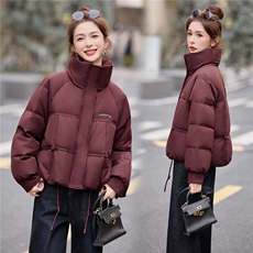 时尚立领短款白鸭绒羽绒服女2025冬季新款洋气减龄羽绒外套上衣，女装羽绒服，余墨