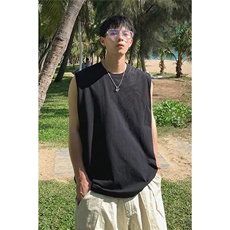 网图2026夏季新款休闲纯棉230g无袖T恤男DT6298特P14建议零售价38，男装T恤，电商A001-1