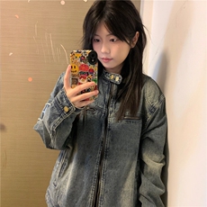 DY2306-P75春秋潮牌重磅质感水洗牛仔外套男女休闲外套-网图现货，男装夹克，星座603-2