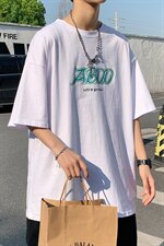 ！2021夏季新款男士纯棉短袖T恤宽松五分半袖体恤衫T2150P25，男装T恤，电商B220