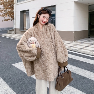 慵懒风蝙蝠袖宽松皮毛一体2C259-2512-P265-K398图片