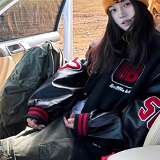 美式复古盾徽撞色夹克男女校园风外套加棉加厚保暖潮流JK892-P70，男装夹克，星座308B-2